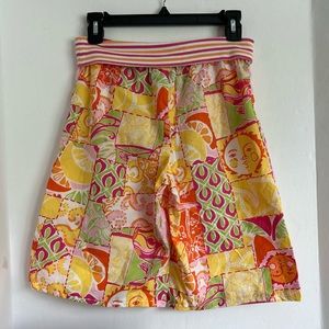 Lilly Pulitzer Girls Shorts Sz 14 Wide fold Down Waist Floral Bermuda Skorts